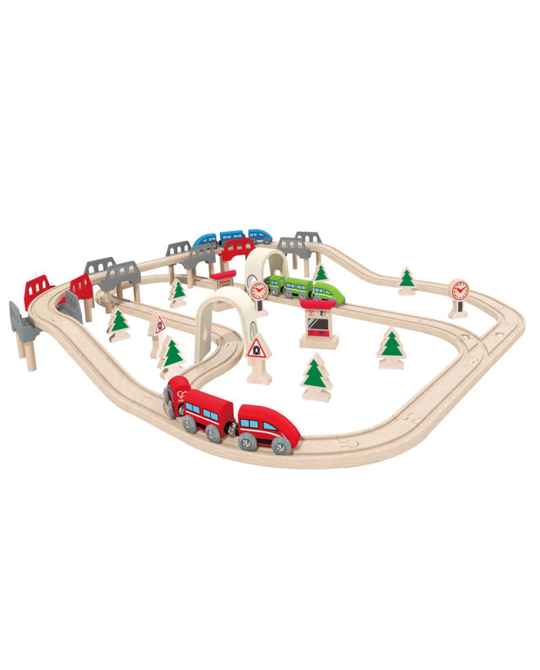 Hape high and low cheap railway set