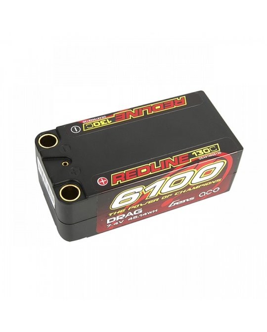 Redline 6100mAh 2S7.4v Shorty Drag - 96x46x35mm 298g 8mm Bullet