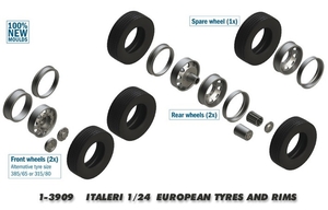 1/24 European Truck Tires and Rims - 1-3909-model-kits-Hobbycorner