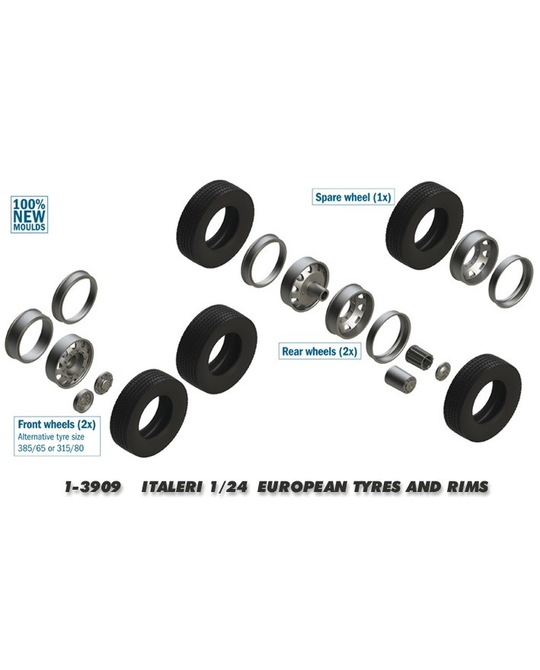 1/24 European Truck Tires and Rims - 1-3909