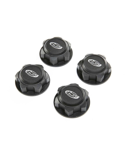 Captured Wheel Nut for DBXL-E, Black (4pc) - LOS352009