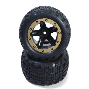 Slyder ST Wheels/Tyres Black/Gold (2) - 540095-wheels-and-tires-Hobbycorner