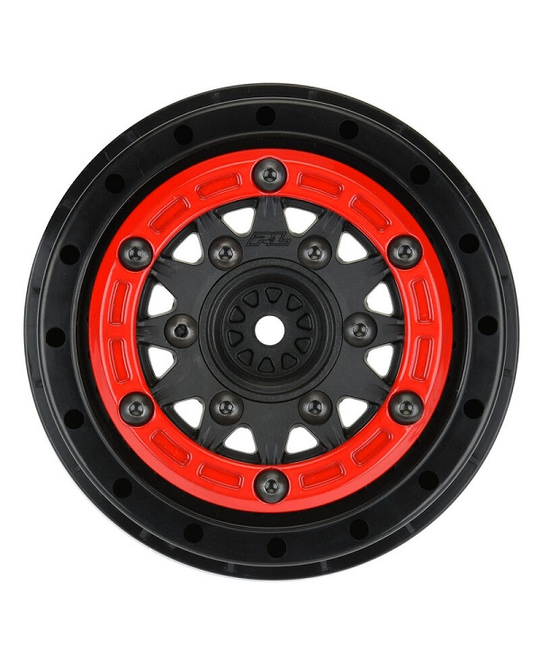 1/10 Raid Bead-Loc Fr/Rr 2.2/3.0 SC Wheels (2) Red/Black