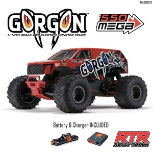 1/10 GORGON 4X2 MEGA 550 Brushed Monster Truck RTR - Red-rc---cars-and-trucks-Hobbycorner