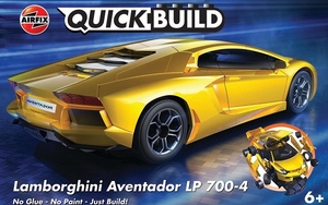 QUICKBUILD - Lamborghini Aventador - Yellow - J6026 -model-kits-Hobbycorner