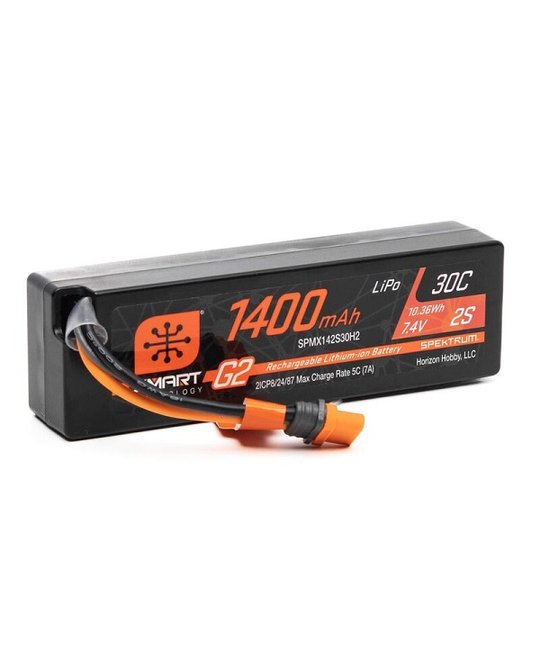 1400mAh 2S 7.4V Smart G2 30C LiPo - IC2 Plug