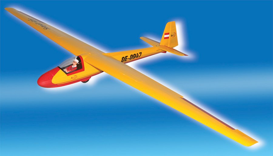 KA8- B Glider - White And Yellow - 3m Wing Span - ARF - SEA137A ...