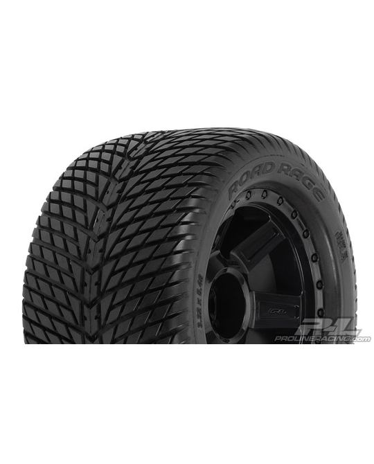 Road Rage 3.8" Traxxas Style Bead Street Tires Mounted -  1177- 11